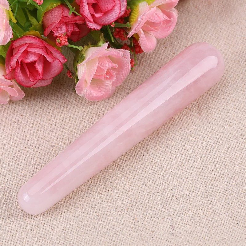 FTVOGUE Massage Stone Rose Quartz Crystal Face Massage Stone Smooth