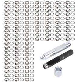 100 Set Grommet Tool Kit Eyelets Brass Hollow Craft Clothing Accessories with Storage Box