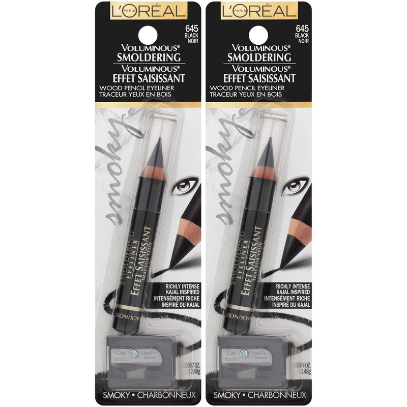 L'Oreal Paris Voluminous Smoldering Eyeliner, Black, 0.056 Oz, 2 Count
