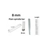 8mm Windows UPVC and Door Handle Spindle Plain Bar 50mm
