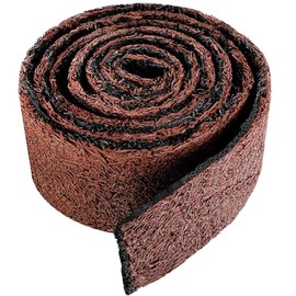 Adnee 140'' x 5.5" Double Sided Rubber Mulch Roll,2 Colors in 1 Recycled Rubber Mulch Walkway,Permanent Garden Edging Barrier Mat for Landscaping,Plants,Vegetables and Flowers