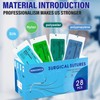28 Packs Sutures Thread with Needle,Mixed Sutures, Training Threads(0,2/0,3/0,4/0,5/0,6/0,7/0) for