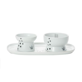 Necoichi Raised Cat Bowl Dining Tray (Bowl Set with Dining Tray)