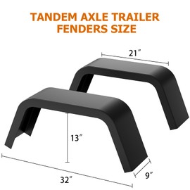2 Pack Trailer Fenders Single Axle Fit 14 in-16 in Boat Trailer Fenders Wheels,Heavy Duty 14 Gauge Steel Car Hauler Trailer,Cargo Trailer,Utility Trailer,Landscape Trailer