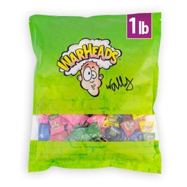 WARHEADS - Extreme Sour Hard Candy - Sour Apple, Black Cherry, Blue Raspberry, Lemon & Watermelon Flavors, Great For Parades - 1 lb. Bulk Bag
