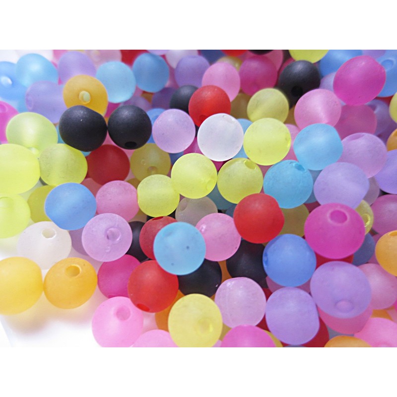 1000pcs Frosted Frosted Glass Beads Assorted Assorted Round 6mm Accessory