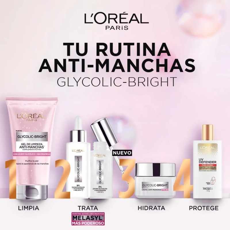 L'Oréal Paris Glycolic Bright Sérum de Ojos Anti Manchas, con