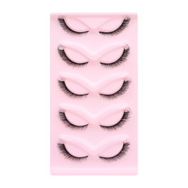 5 pairs Fluffy Wispy Cat Eye Lashes Wispy False Eyelashes Natural (XX1)