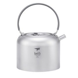 Keith Titanium Kettle - Premium Lightweight Camping Kettle for Boiling Water, Tea and Coffee - Robust, Heat-Resistant Portable Kettle with Intelligent Spout Opening (1.5L)