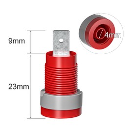 Cleqee 10PCS 4mm Banana Female Jack Panel Mount Socket Binding Post Adapters Five Colors for 4mm Banana Plug Connectors