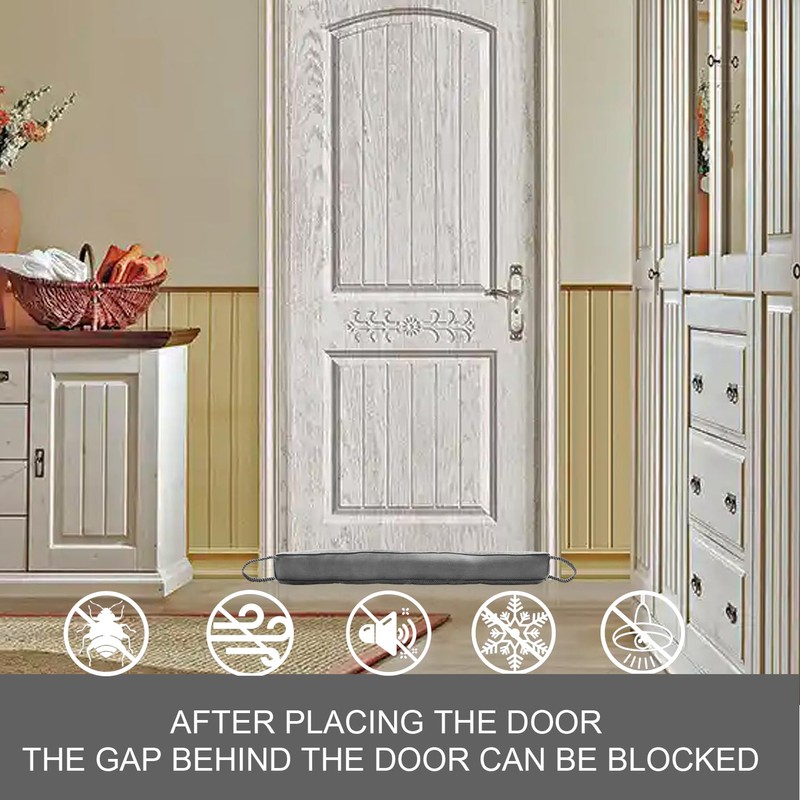 Heavy Duty Door Draft Stopper-Weighted Door Bottom Weather Stripping Noise