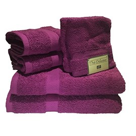 THE DELUXE/ESPALMA Towel Set, Magenta, 6 Piece