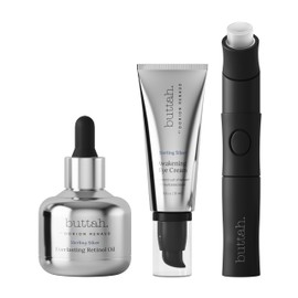 Buttah Skin Sterling Silver Kit for Radiant Beauty - Sterling Silver Kit includes Everlasting Retinol Oil, Awakening Eye Cream, Uplift & Smooth Face Wand. Enhance Your Skin Clarity With This Sterling
