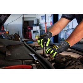 Ansell Ansell Ringers R840 Professionelle Arbeitshandschuhe, Rutschfeste Nitril-Beschichtung, Industrie-Schutzhandschuhe fr Mechanik, Werkstatt und Montage, Waschbare, Schwarz, Gr??e XS (4 Paar)