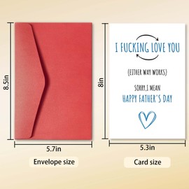 hvdler Dirty Father's Day Card for Husband Boyfriend Partner, Raunchy Father's Day Gifts from Wife Girlfriend, I Love You