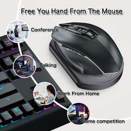 Anti Sleep Mouse Controller, Stylish Slim Silent Mouse Mover Prevent Computer from Sleep with Optical Mouse for XP, 7, 10, 11, Linux, OS X,