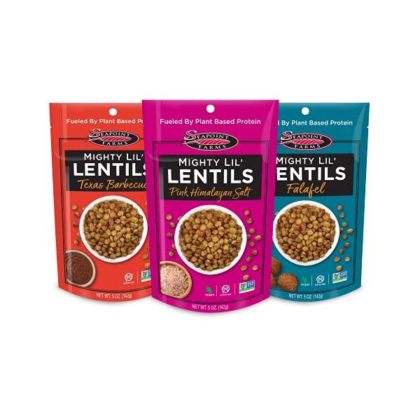 Seapoint Farms Mighty Lil’ Lentils, Variety Pack, Plant Based Protein,