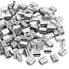 CooBigo 120Pcs 1/8""Cable Crimp Sleeves, Aluminum Wire Rope Crimping Loop