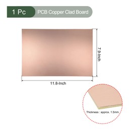 YOKIVE PCB Copper Clad Board, FR4 Single Sided Blank Circuit Boards, Great for Electronic Hobbies, Etching, Circuit Projects (300mmx200mmx1.5mm)