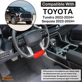 Aunginsy Steering Wheel Trim Cover Compatible with Toyota Tundra/Sequoia 2022-2024 Tacoma 2024 Central Control Steering Wheel Chin Lower Panel Protective Cover Decorative Sticker Interior Accessories