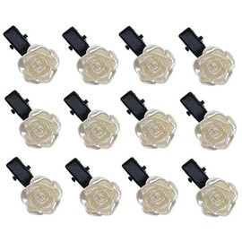 12 Pcs Peal White Mini Rose Hair Clips Small Flower Hair Clips Hair Barrettes Floral Hairclips Vintage Hair Pins Headpiece for Wedding Party Daily