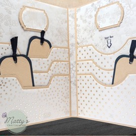 Matty's Crafting Joy Pocket Notch Borders Die Cut Set of 6, Stitched Edge Dies, Metal Cutting Dies for Gatefold Card Making, Albums, Journals, Paper Crafting, Scrapbooking Supplies