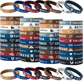 IDREAMBAND Bible Verse Bracelets – 80 Pcs Silicone Bracelets Bulk Jesus Bracelets – Cute Christian Bracelet Colored Wristbands – Comfortable and Lightweight – Perfect Religious Gifts for Men, Women