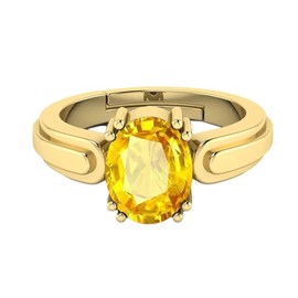 Yellow Sapphire Stone Ring 7.25 CARAT For Wedding & Party Trandy Design Handcrafted Finger Ring With Beautifull Stone Men & Women Jewellery Collectible Item Ideal For Gift By RRVGEM, Metal, Yellow