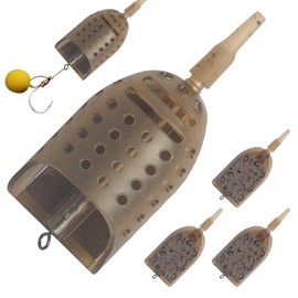 Realure Pellets Feeder Accessories, 3 Pieces Method Feeder, Carp Fishing Feeder, Inline Lead Feeder Fishing, 30 g, 40 g, 50 g Weight Feeder for Bottom Fishing, Carp Feeder Rod, Carp Accessories