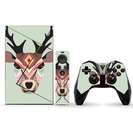 MightySkins Skin Compatible with NVIDIA Shield TV (2017) Pro - Aztec Deer | Protective, Durable, and Unique Vinyl Decal wrap Cover | Easy to Apply, Remove, and Change Styles | Made in The USA