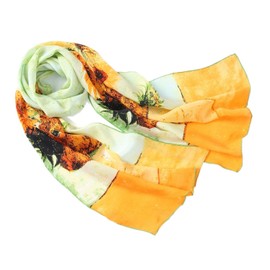 prettystern Women's Silk Scarf Van Gogh Painting Art Prints - P466 - Sunflowers