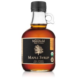 Mansfield Maple Certified Organic Pure Vermont Maple Syrup Grade A Golden Delicate, 250ml Glass Bottle