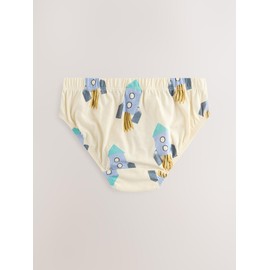 NEXT Pack of 5 100% Cotton Briefs, Space print, 3 - 4 years