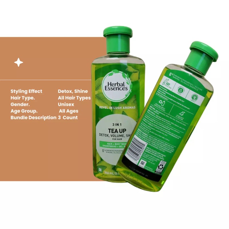 Herbal Essences Tea Up Detox Shampoo Gel: Revitalizing 3-In-1 Formula