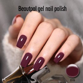 Larvall BEAUTPAL Red Gel Nail Polish 15ML Soak Off UV LED Gel Polish Nail Art Manicure Salon DIY at Home, Color 115 Mulberry Seeds