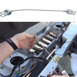 Generic Front Right or Left Hand Side Hood Check Cable Safety Catch Line for Hummer H2 2003-2009, Replace for # 15146196 - Stainless Steel Safety Catch Lock Line