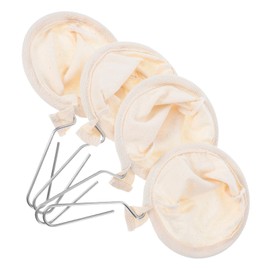 IWOWHERO 4pcs Hand-Made Coffee Filter Bag Coffee Filters Replacement Fine Strainer for Liquids Tea Bag Filter Tea Filter Cotton Tea Pouch Filter Portable Coffee Filter Stainless Steel