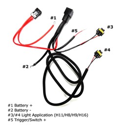 iJDMTOY H11 880 890 Relay Wiring Harness Compatible with Automtive Driving Light, Daylight DRL, Fog Light, Off-Road Lighting, etc