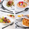 LIANYU 20-Piece Black Silverware Set with Tray, Stainless Steel Square