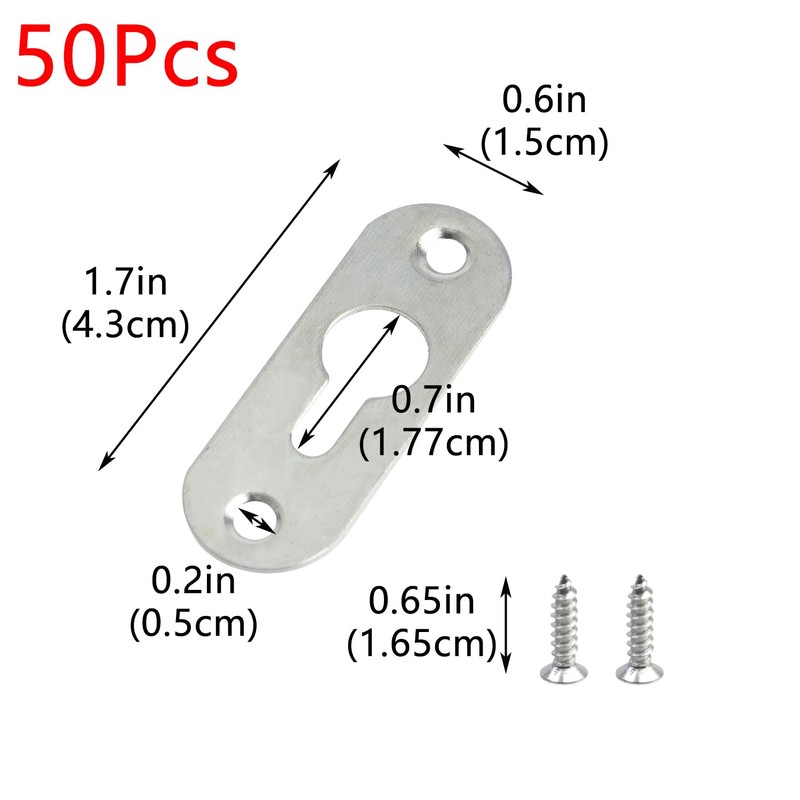 Geesatis 50 pcs Keyhole Hangers Heavy Duty Single Hole Hanging