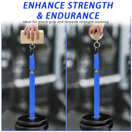 Pinch Grip Strength Trainer Set – Beech Wood Rectangle Block & Dual-Use Half Ball – with Extended Strap Loading System for Hand, Finger & Arm Wrestling Training