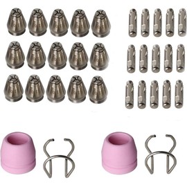 Plasma  Consumables Non-Touch AG60  Contact Tips 34 count Long-Term Plasma Accessories Red Copper Extended Long Tip Electrode Nozzles for AG-60/SG55/WSD60 Plasma   Pilot Arc - Color: PT31-KIT