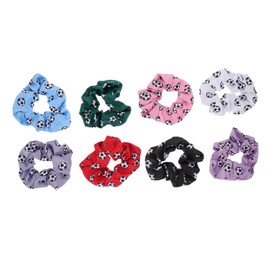 IWOWHERO 8pcs Printed Hair Ties for Girls Elastic Ponytail Scrunchies in Random Colors Soft Fabric Hair Accessories for Everyday Use