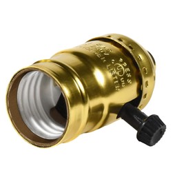 HQRP 3-Way Lamp Socket, Bulb Light Holder E26 Type 1/8 inch Pipe Thread US-Standard Screw Basic Metal, UL Listed