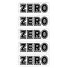 Zero Skateboard Stickers Bold Logo Clear/Black 6.5" x 2.25" 5-Pack