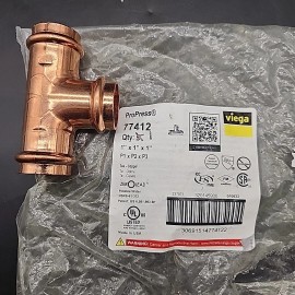 VIEGA ProPress #77412 Fitting Tee 1" x 1" x 1" Copper Plumbing Push To Connect
