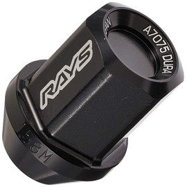 RAYS Duralumin Lock & Nut Set for L32 4H, M12X1.5 Black Anodized, 74020001111BK
