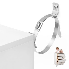 Vigorwise 10Pcs Furniture Wall Anchors Metal Anti Tip Furniture Anchors for Baby Proofing Earthquake Straps for Bookshelf Dresser Cabinet