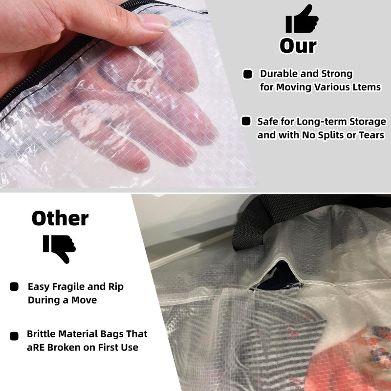 GONGKANGYUAN 25 Gallon Large Clear Storage Bags with Zipper and