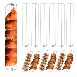 Cozioz Stainless Steel Chicken Wing Grilling Racks (6 Pack), Portable Wing Rails for BBQ, Outdoor Camping and Picnic Barbecue Tool Set, Essential Grilling Accessories